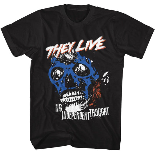 They Live - No Independent Thought - American Classics - Solid Black Adult Short Sleeve T-Shirt