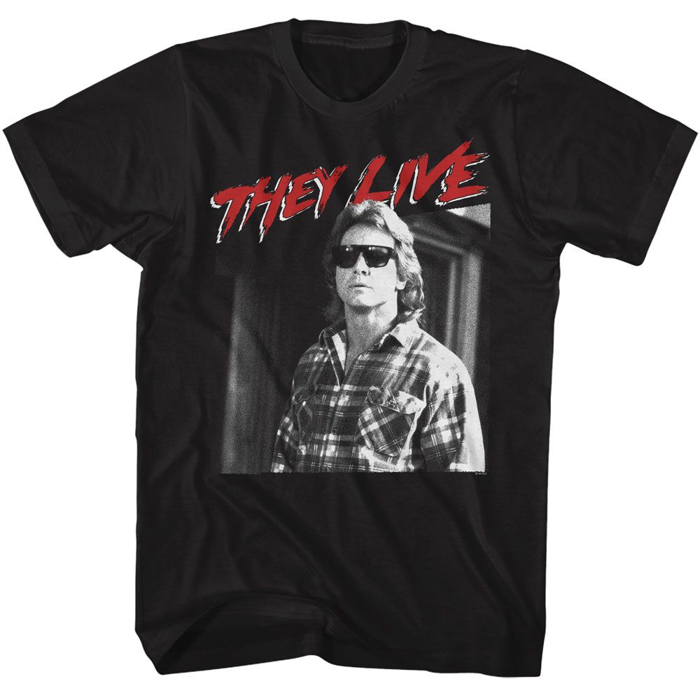 They Live - Nada In Glasses - American Classics - Solid Black Adult Short Sleeve T-Shirt