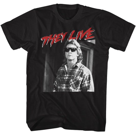 They Live - Nada In Glasses - American Classics - Solid Black Adult Short Sleeve T-Shirt