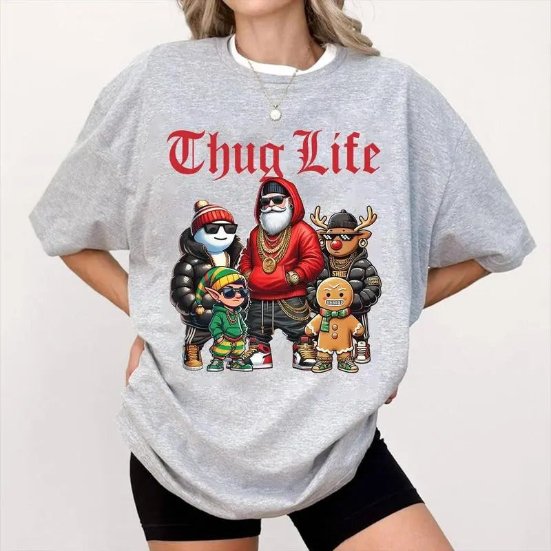 THUG LIFE CHRISTMAS FAMILY UNISEX COTTON T-SHIRT Hoodie, Sweatshirt | InkThreadWorks.com