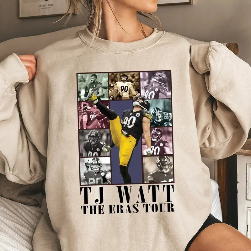TJ Watt The Eras Tour Sweatshirt, Vintage 90s Football Sweatshirt, Vintage TJ Watt Sweatshirt, America Football Sweatshirt, Football Fan Gifts