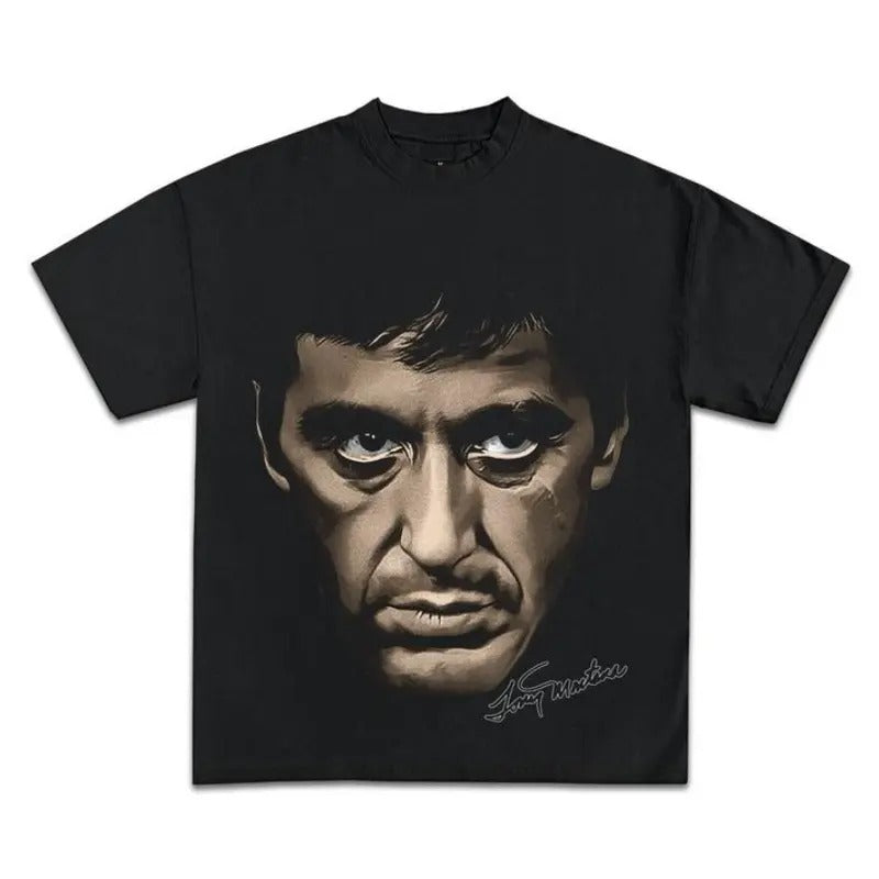 TONY MONTANA SCARFACE JUMBO GRAPHIC T-SHIRT, Sweatshirt, Hoodie Size S- 3XL,Gift For Women Top Womenswear Underwear Humen, Underwear Round Neck