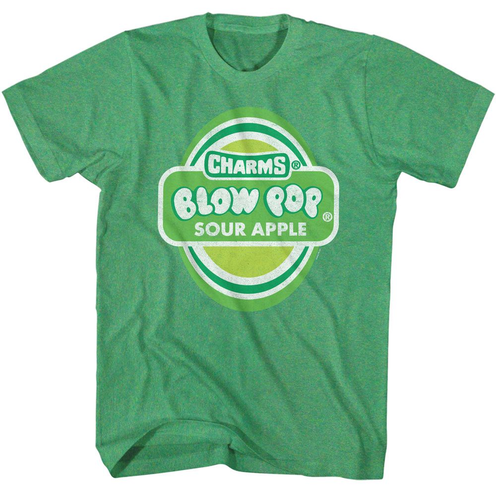 Tootsie Roll - Sour Apple Blow Pop - American Classics - Heather Green Adult Short Sleeve T-Shirt