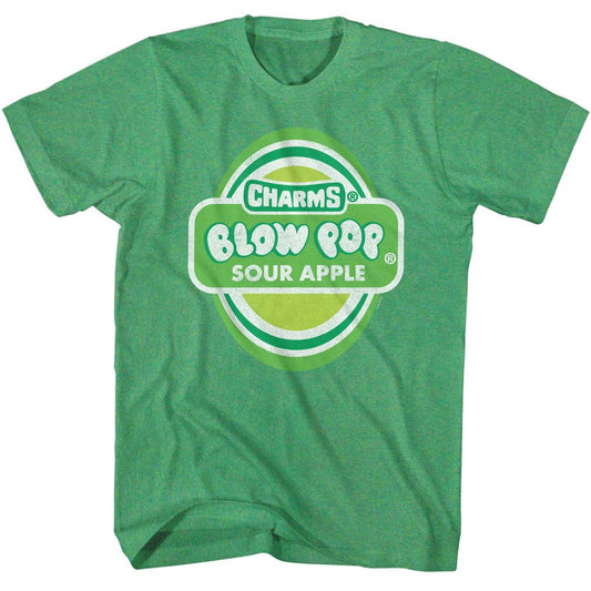 Tootsie Roll - Sour Apple Blow Pop - American Classics - Heather Green Adult Short Sleeve T-Shirt
