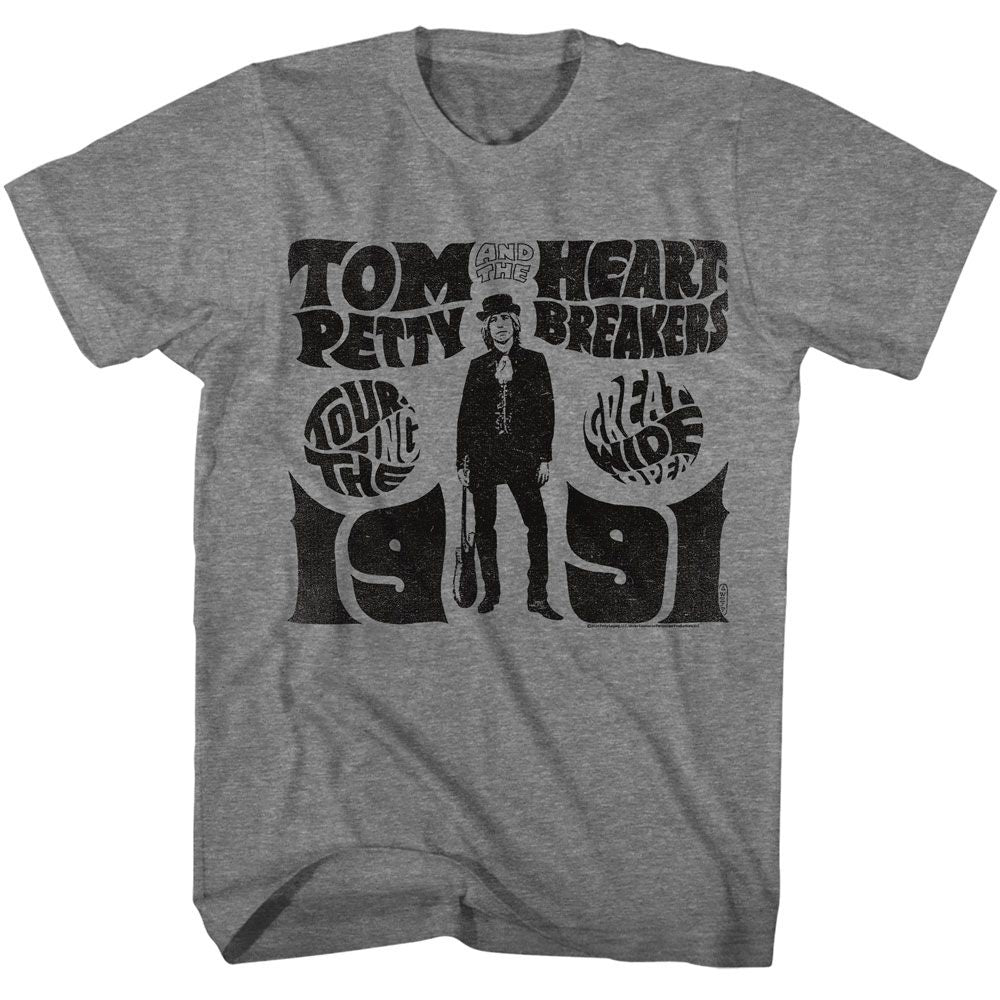 Tom Petty - Touring Tgwo 91 - American Classics - Heather Gray Adult Short Sleeve T-Shirt