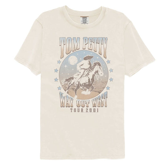 Tom Petty - Way Out West 2001 - American Classics - Solid Beige Adult Short Sleeve Comfort Color T-Shirt