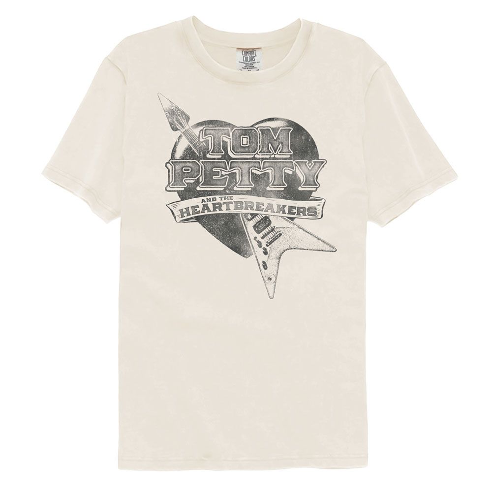 Tom Petty - Guitar Heart - American Classics - Solid Beige Adult Short Sleeve Comfort Color T-Shirt