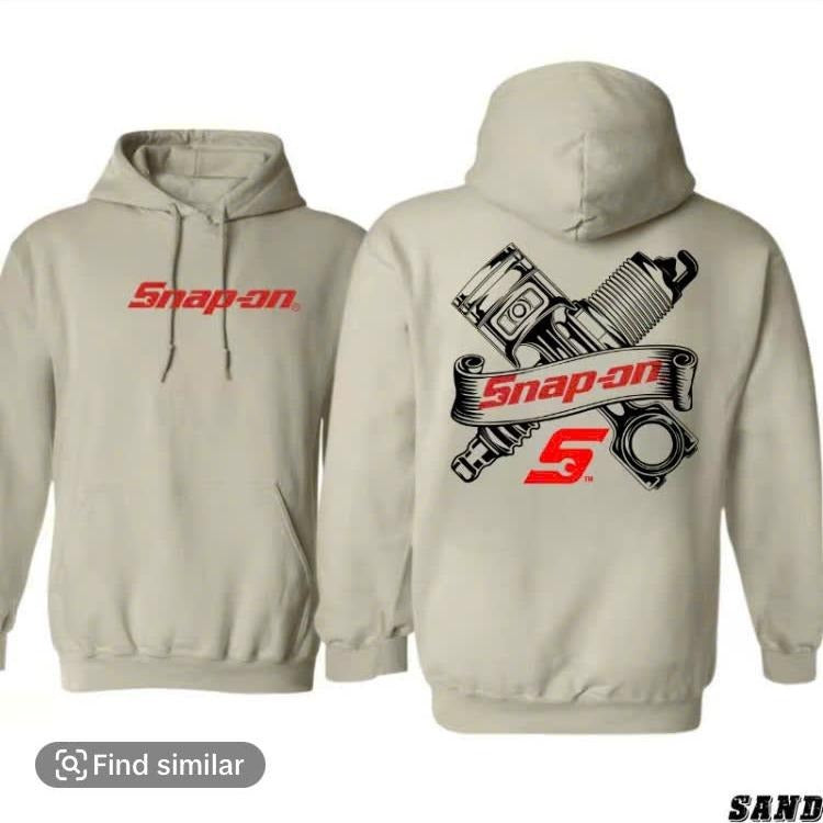 Snap-On Hoodie/TShirt - Engine Parts Graphic with Snap-On Logo - Durable and Stylish Unisex Pullover for Mechanics, Everyday Relaxed Hoodie, Top