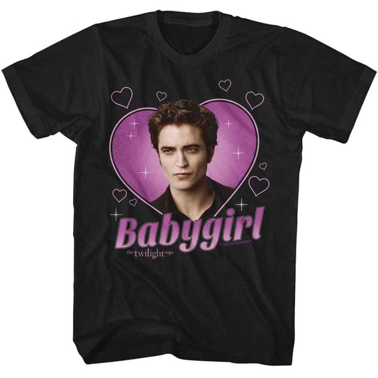 Twilight - Babygirl Edward Alt Image - American Classics - Solid Black Adult Short Sleeve T-Shirt
