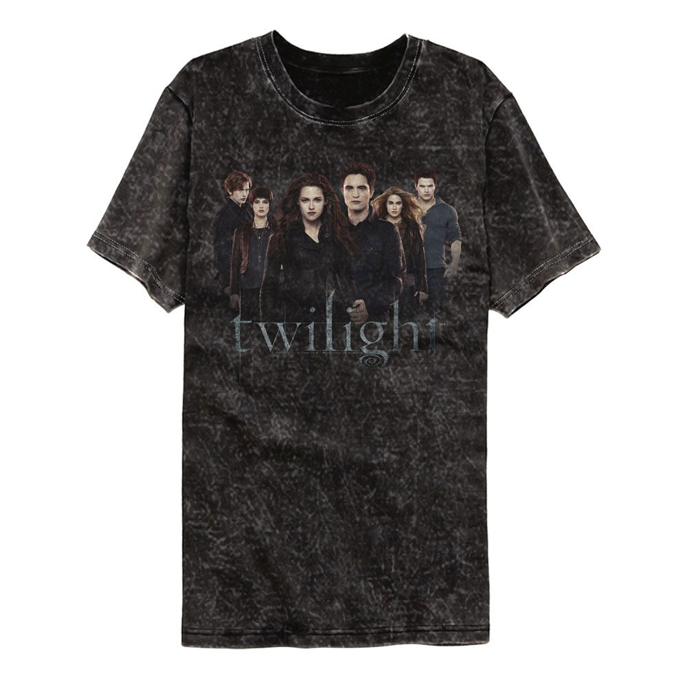 Twilight - Cullen Siblings Group - American Classics - Solid Black Adult Short Sleeve Mineral Wash T-Shirt