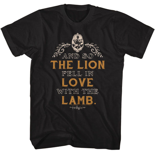 Twilight - Lion Lamb Quote - American Classics - Solid Black Adult Short Sleeve T-Shirt