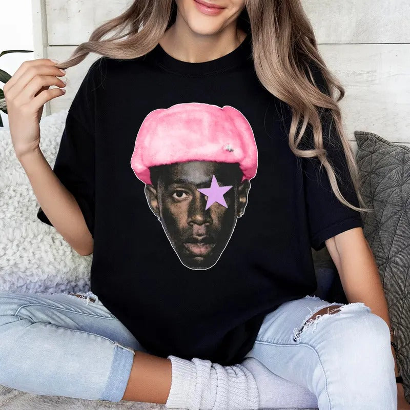 TYLER THE CREATOR Pink Oversized T-shirt Cotton  Tee Hoodie, Sweatshirt | InkThreadWorks.com