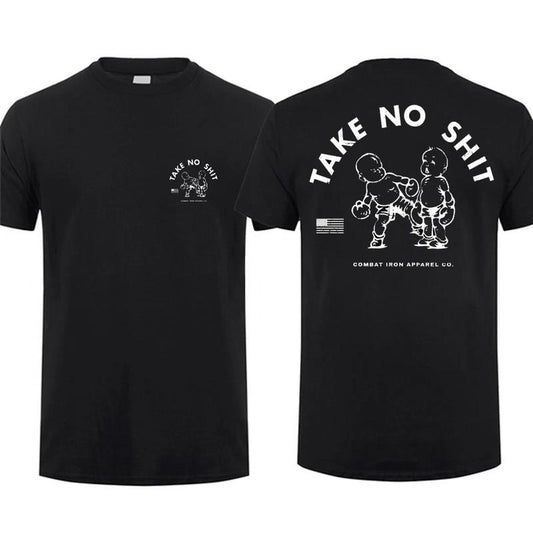 Take No Shit T-shirt - Boxing Graphic Tee, Funny Shirt for Men, Perfect Dad Gift for Boxing Fans