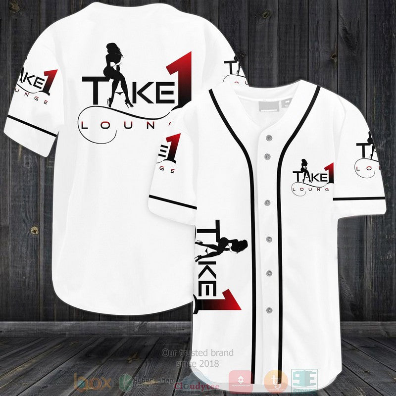 Take 1 Lounge white Baseball shirt