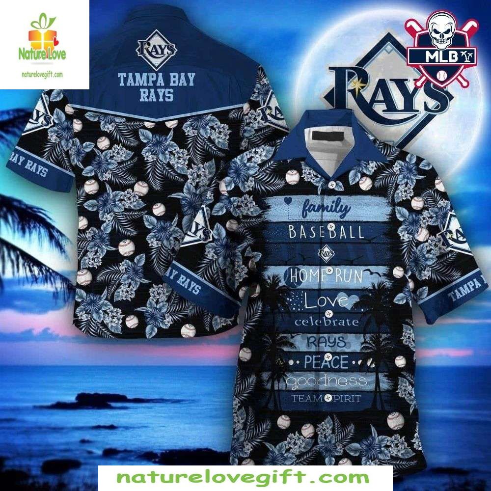 Tampa Bay Rays Hawaiian Shirt MLB Baseball Tropical Family Apparel