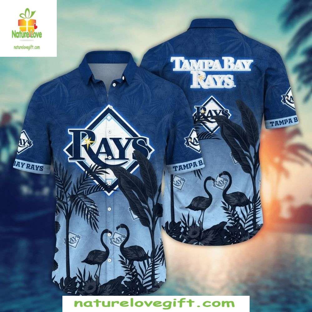 Tampa Bay Rays Hawaiian Shirt Flamingo Tropical MLB Baseball Apparel