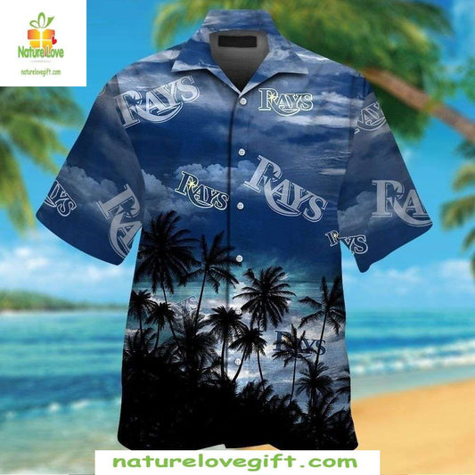 Tampa Bay Rays Hawaiian Shirt Stylish Baseball Apparel Palm Shadow