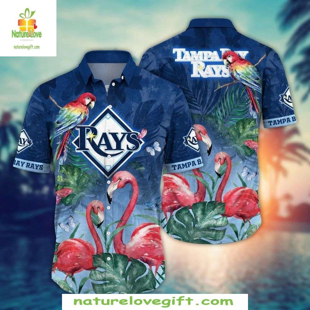 Tampa Bay Rays Hawaiian Shirt Tropical Parrot Flamingo Baseball Apparel