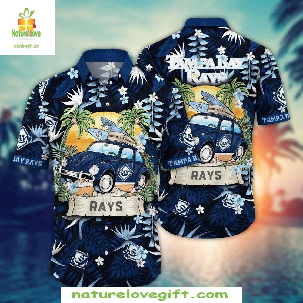 Tampa Bay Rays Hawaiian Shirt Retro MLB Baseball Beach Party Apparel