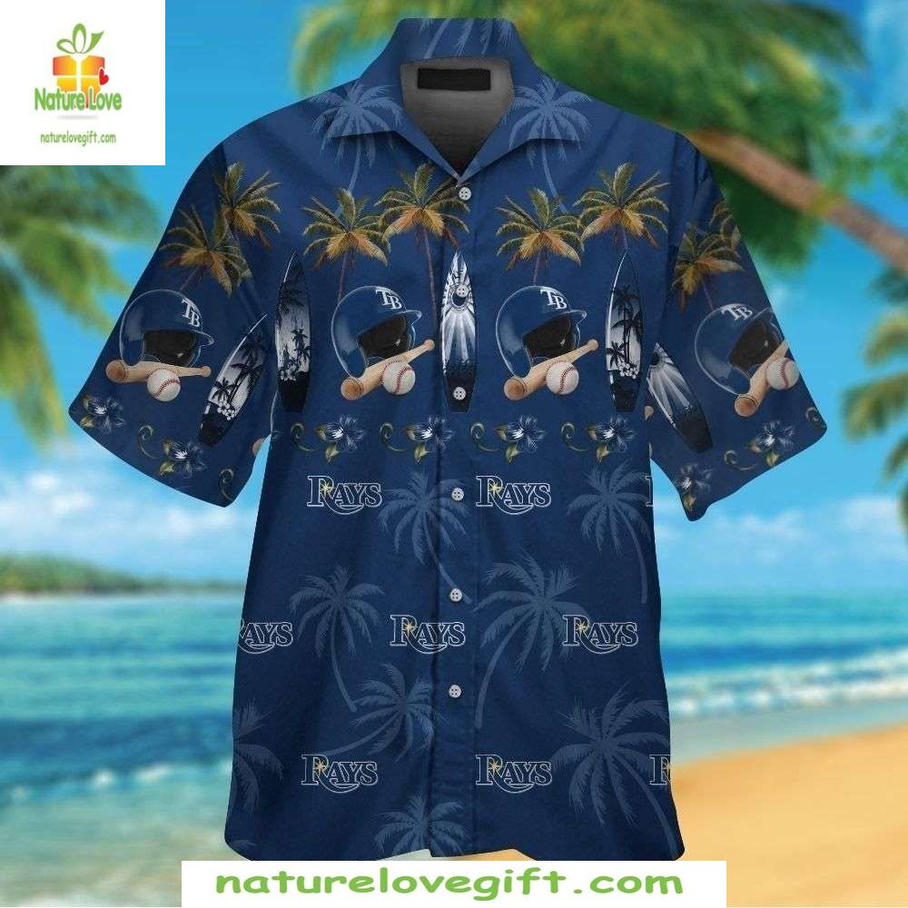 Tampa Bay Rays Hawaiian Shirt MLB Baseball Apparel Surf Palm Trees