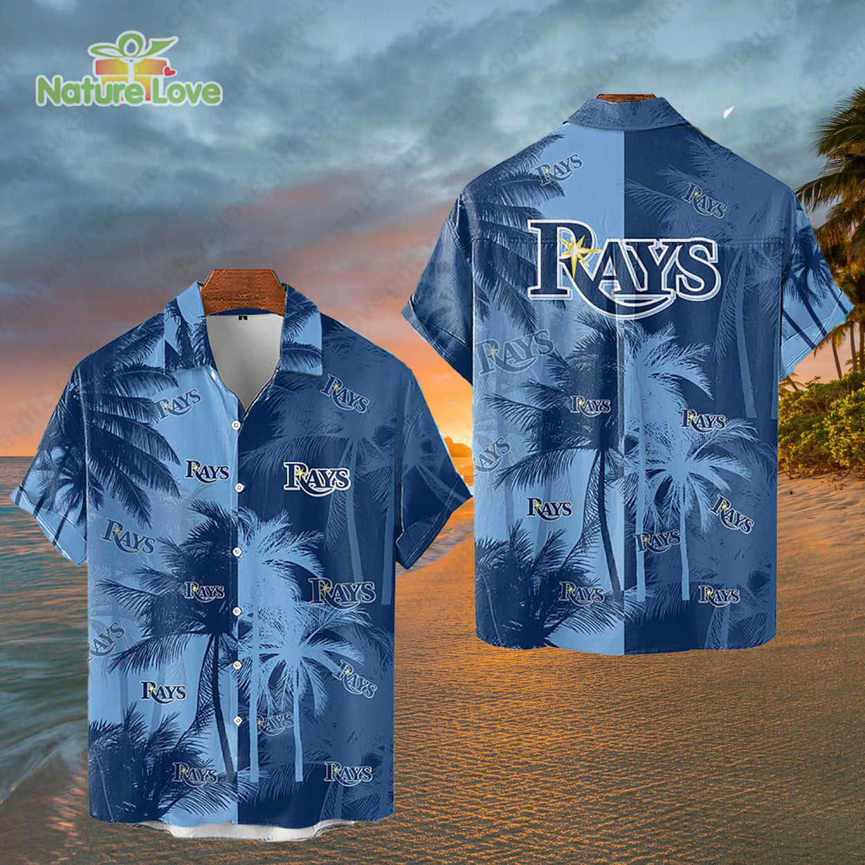 Tampa Bay Rays Tropical Palm Trees MLB Hawaiian Shirt