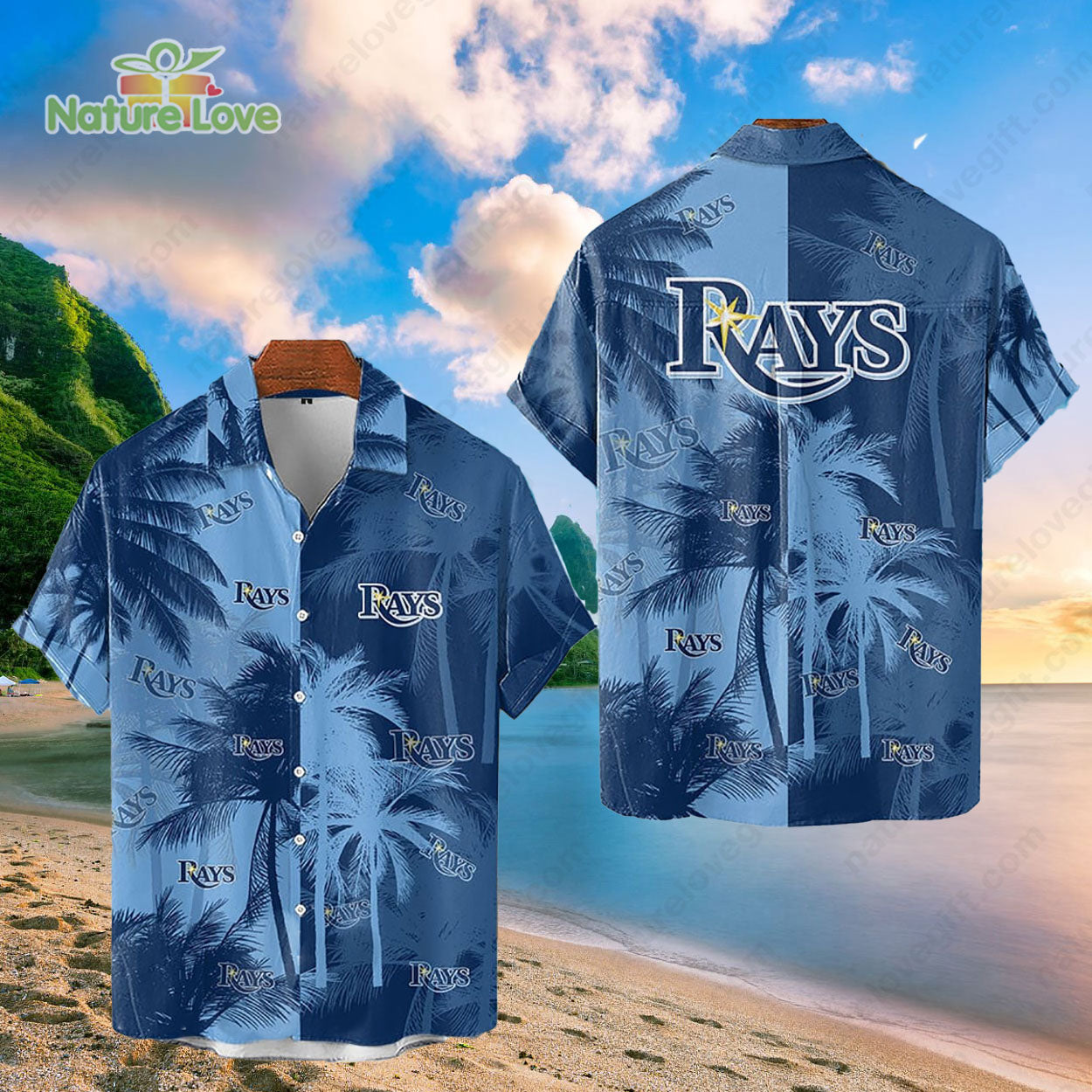Tampa Bay Rays Tropical Palm Trees MLB Hawaiian Shirt