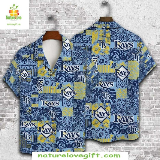 Tampa Bay Rays Hawaiian Shirt Vintage Tribal Tapestry Baseball Apparel