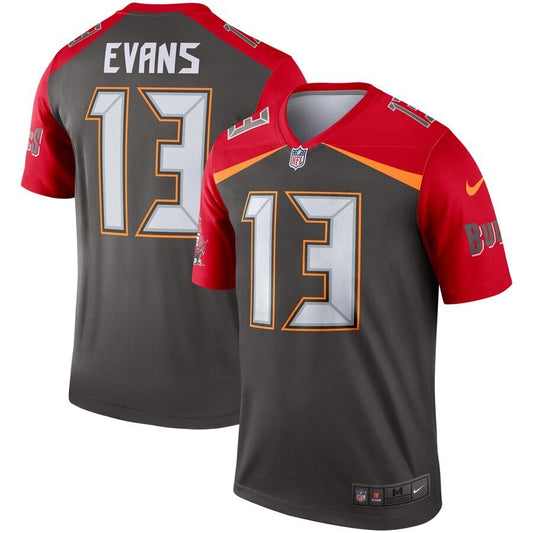 Tampa Bay Buccaneers 13 Mike Evans Inverted Legend Jersey - Pewter