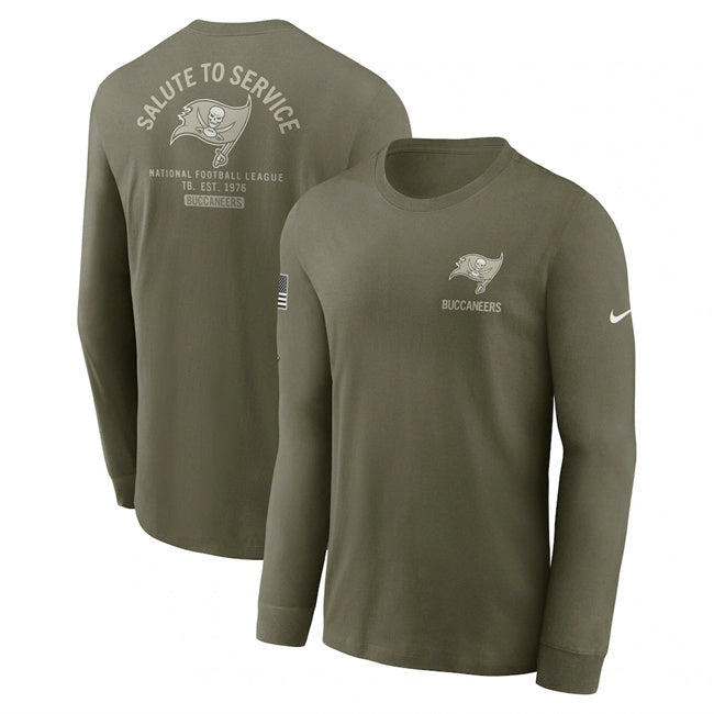 Tampa Bay Buccaneers Olive 2025 Salute to Service Sideline Long Sleeve T-Shirt