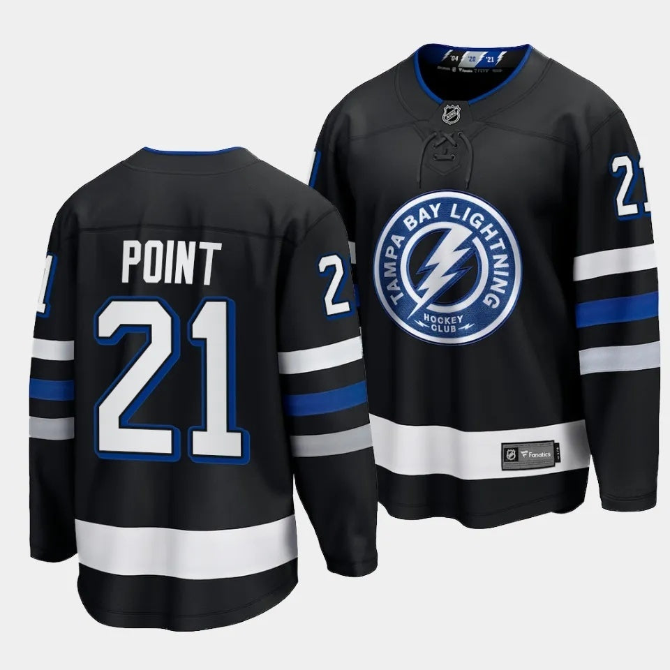 Tampa Bay Lightning #21 Brayden Point 2023-24 Alternate Black Style 1