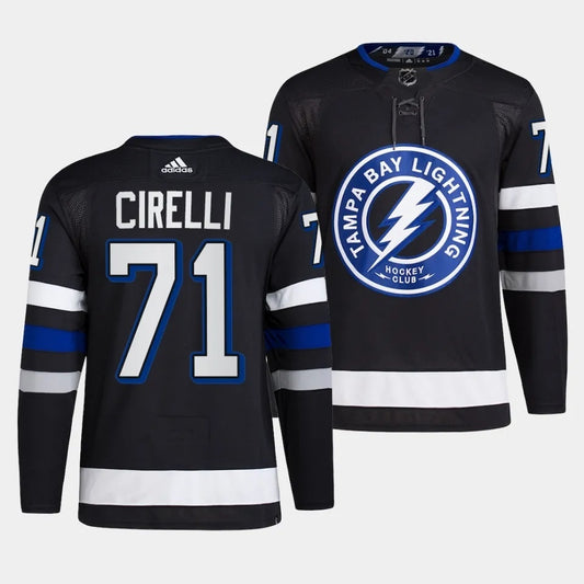 Tampa Bay Lightning #71 Anthony Cirelli 2023-24 Alternate Black Style 2