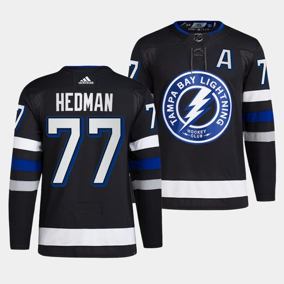 Tampa Bay Lightning #77 Victor Hedman 2023-24 Alternate Black Style 2