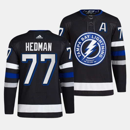 Tampa Bay Lightning #77 Victor Hedman 2023-24 Alternate Black Style 2
