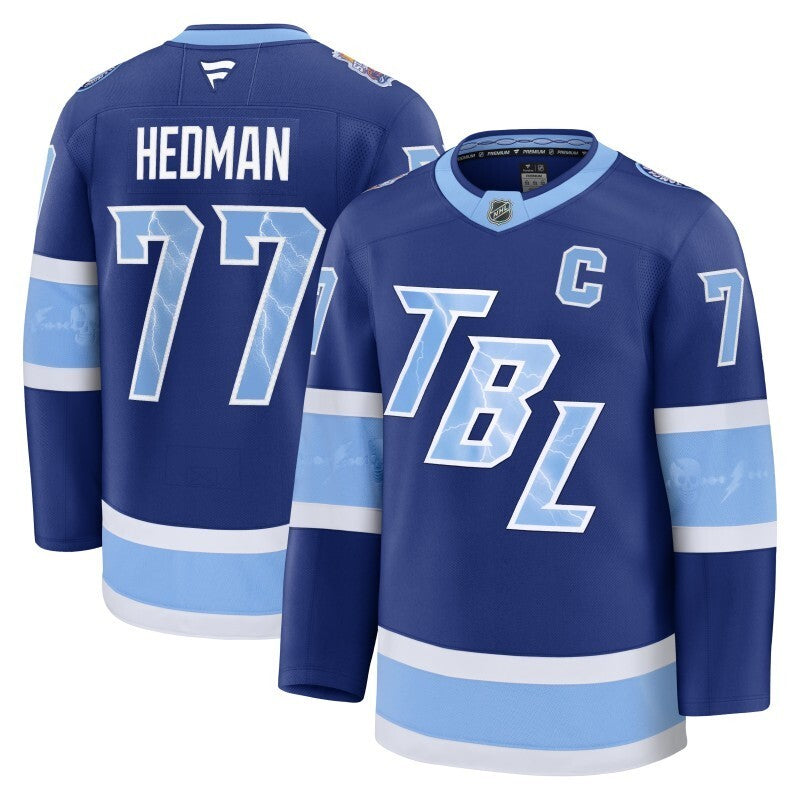 Tampa Bay Lightning #77 Victor Hedman 2026 NHL Stadium Series Premium Jersey - Blue