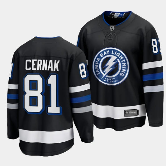 Tampa Bay Lightning #81 Erik Cernak 2023-24 Alternate Black Style 1