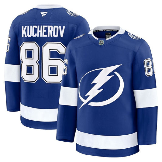 Tampa Bay Lightning #86 Nikita Kucherov Home Premium Jersey - Blue