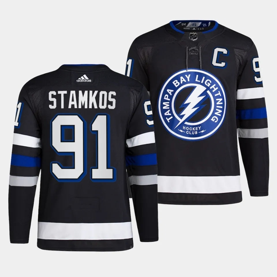 Tampa Bay Lightning #91 Steven Stamkos 2023-24 Alternate Black Style 2