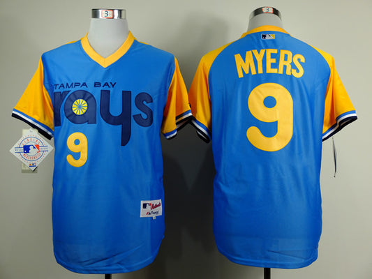 Tampa Bay Rays #9 Rays 9# Light Blue 1988 Inverted