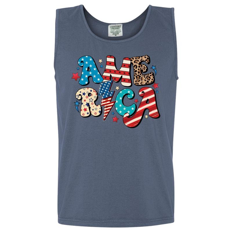 Tank Top - America The Beautiful Comfort Colors Tank Top T-Shirts, Hoodie, Sweatshirt | InkThreadWorks.com