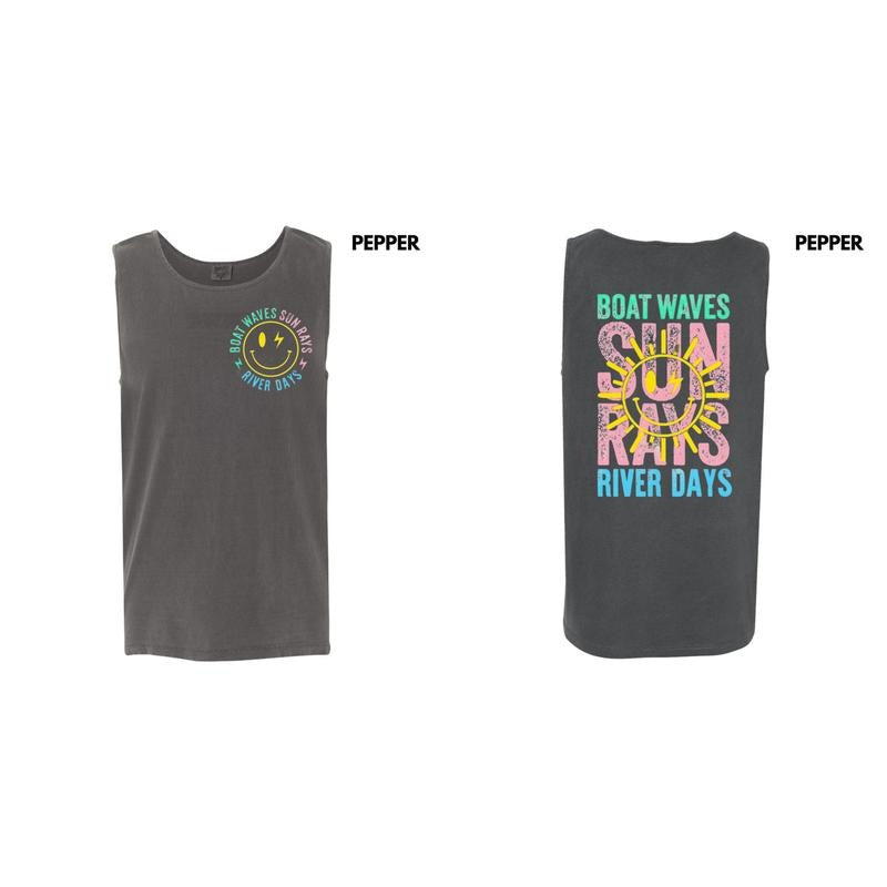 Tank Top - Boat Waves River Days Comfort Colors Tank Top T-Shirts, Hoodie, Sweatshirt | InkThreadWorks.com