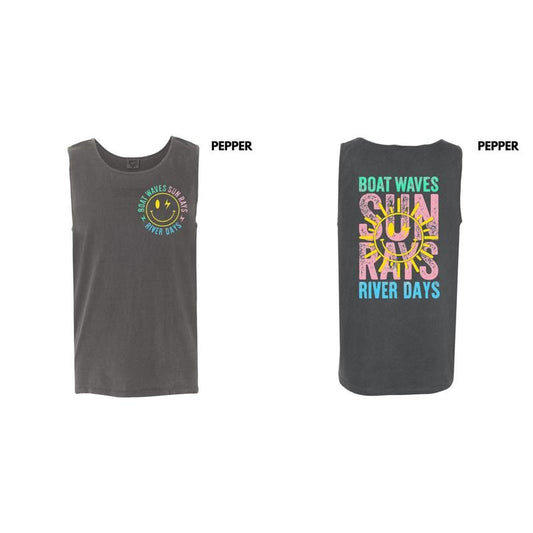 Tank Top - Boat Waves River Days Comfort Colors Tank Top T-Shirts, Hoodie, Sweatshirt | InkThreadWorks.com