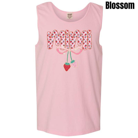 Tank Top - Mimi Strawberry Coquette Comfort Colors Tank Top 'NLB' T-Shirts, Hoodie, Sweatshirt | InkThreadWorks.com