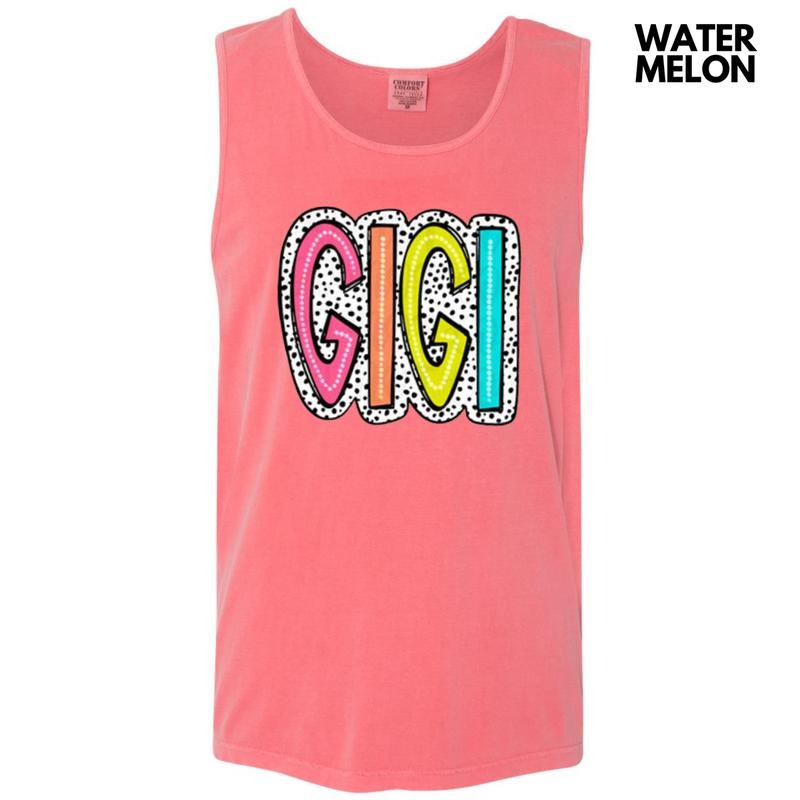 Tank Top - Neon Spotted Gigi Comfort Colors Tank Top T-Shirts, Hoodie, Sweatshirt | InkThreadWorks.com