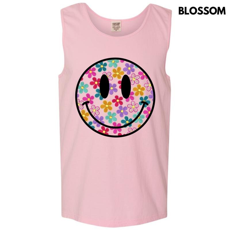 Tank Top - Retro Smiles & Flowers Comfort Colors Tank Top 'NLB' T-Shirts, Hoodie, Sweatshirt | InkThreadWorks.com