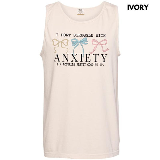 Tank Top - Struggle With Anxiety Comfort Colors Tank Top T-Shirts, Hoodie, Sweatshirt | InkThreadWorks.com