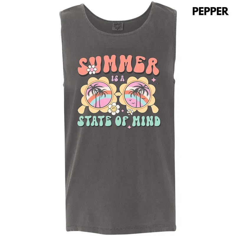Tank Top - Summer State Of Mind Comfort Colors Tank Top T-Shirts, Hoodie, Sweatshirt | InkThreadWorks.com