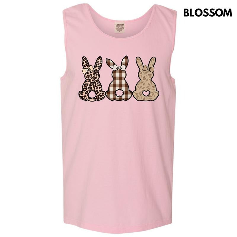 Tank Top - Taupe Pattern Bunnies Comfort Colors Tank Top 'NLB' T-Shirts, Hoodie, Sweatshirt | InkThreadWorks.com
