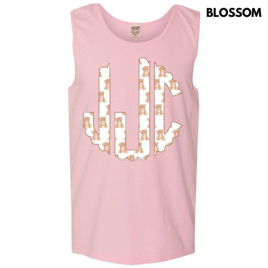 Tank Top - Teddy Bear Monogram Comfort Colors Tank Top 'NLB' T-Shirts, Hoodie, Sweatshirt | InkThreadWorks.com