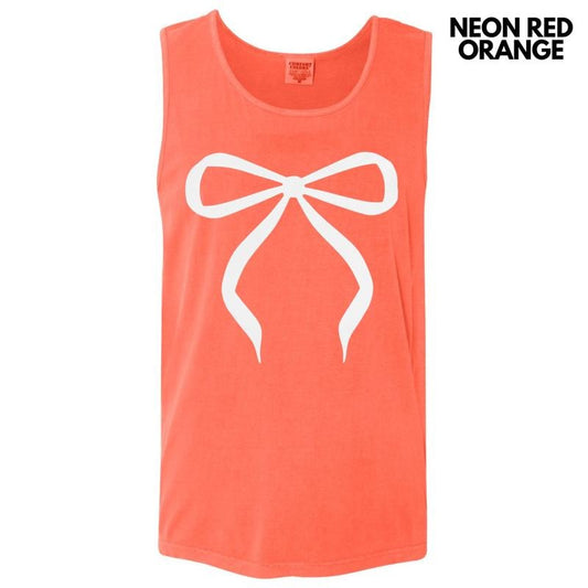 Tank Top - White Bow Coquette Puff Comfort Colors Tank Top T-Shirts, Hoodie, Sweatshirt | InkThreadWorks.com