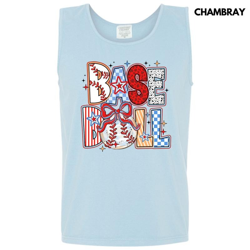 Tank Top -Baseball Crazy Pattern Comfort Colors Tank Top 'NLB' T-Shirts, Hoodie, Sweatshirt | InkThreadWorks.com